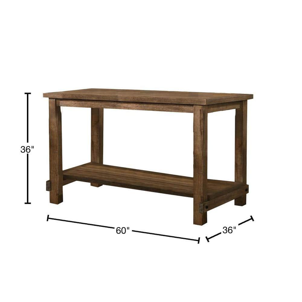 Best Master Furniture Janet 60" Wood Counter Height Dining Table in Driftwood