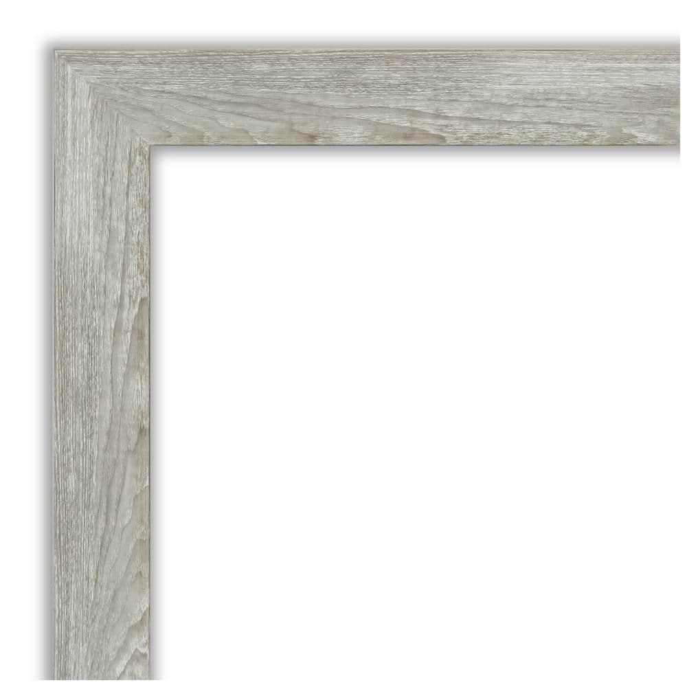 Amanti Art Beveled Bathroom Wall Mirror - Dove Greywash Frame Outer Size: 24 x 30 in