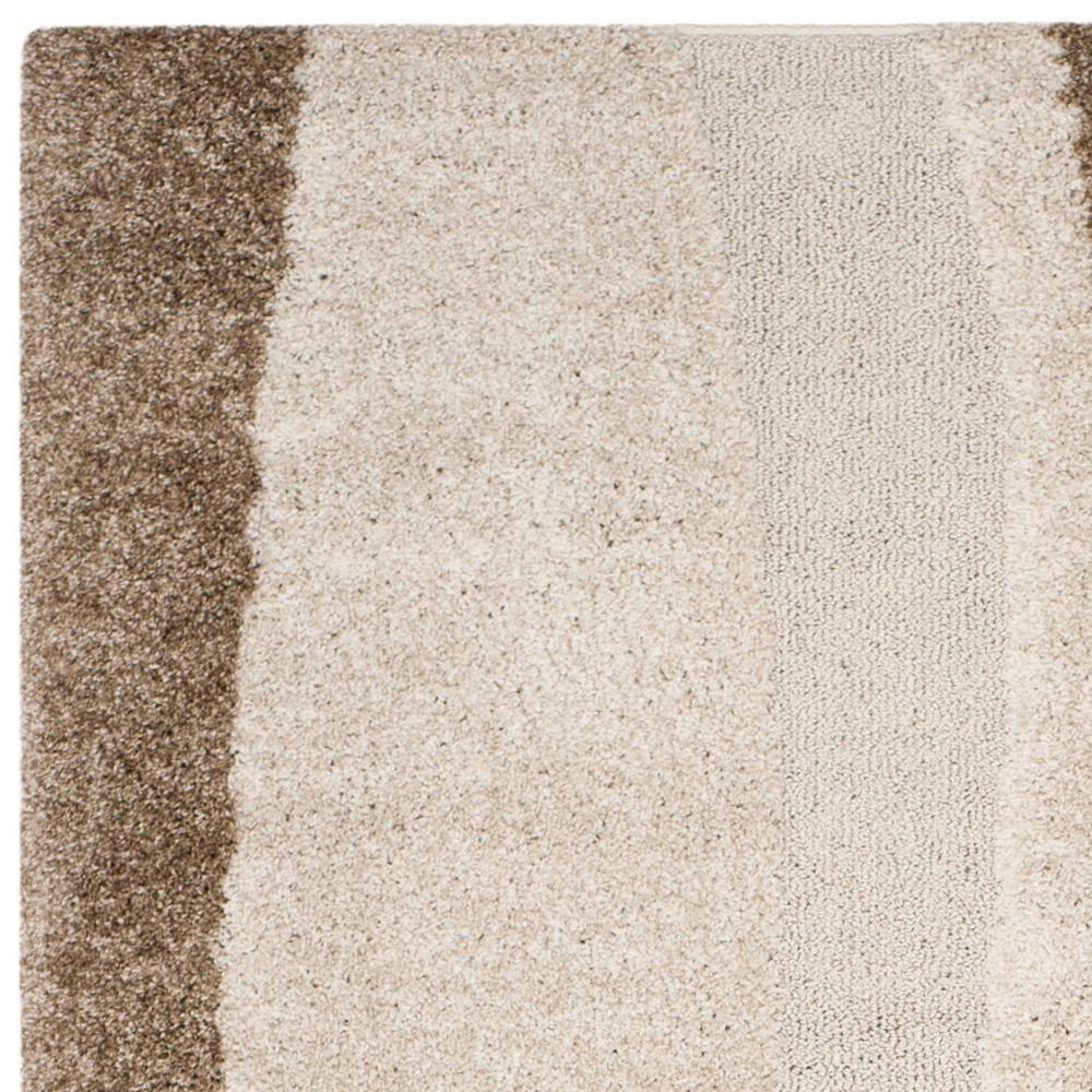 Florida Shag SG451 Power Loomed Indoor Area Rug - Cream/Dark Brown - 8'x10' - Safavieh