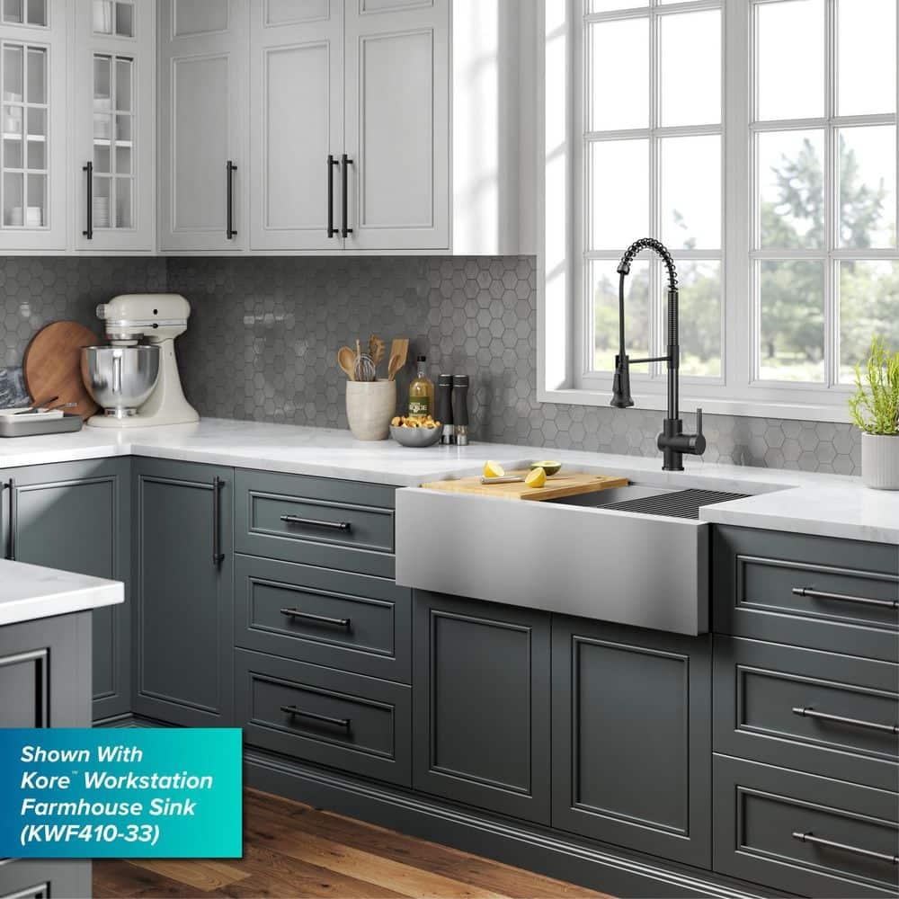 KRAUS Britt Commercial Style Single Handle Pull Down Kitchen Faucet