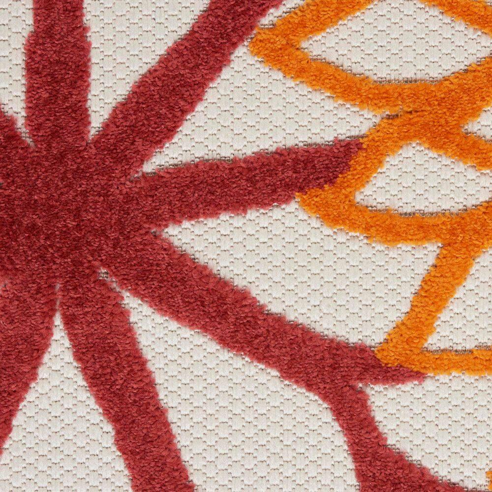 Nourison Aloha Floral Bloom Flatweave High-Low Indoor Outdoor Area Rug Red Multi Colored 3'6" x 5'6"