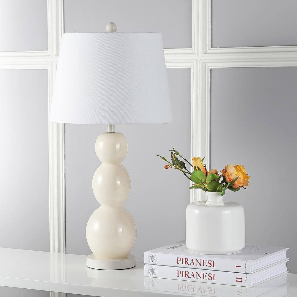 Jayne 3 Sphere Table Lamp (Set of 2) - 26.5 Inch Height - LIT4089 - Light Grey - Safavieh