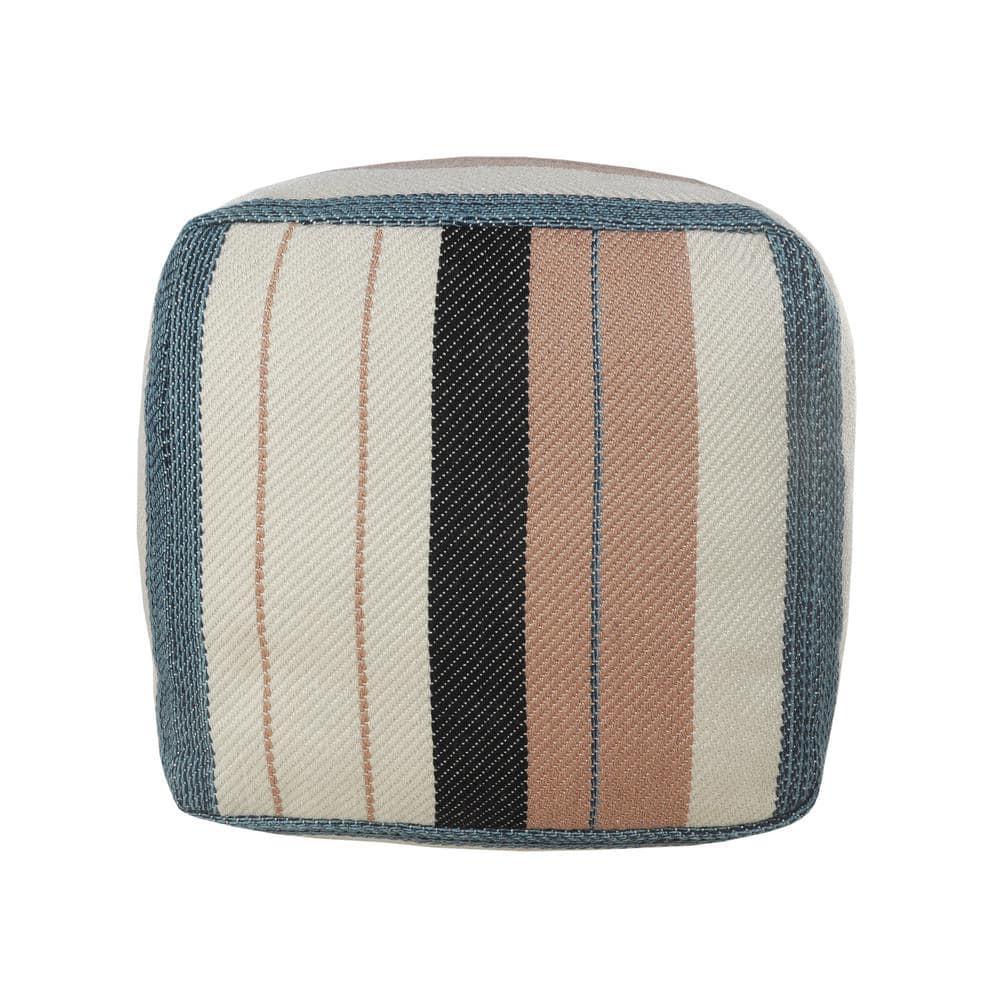 Dakota Fields Argueta Outdoor Performance Striped Pouf Ottoman