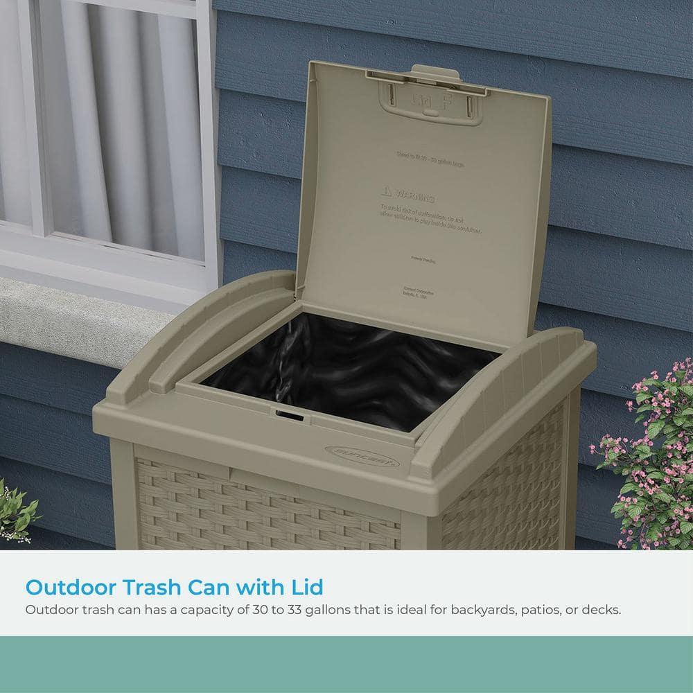 Suncast Suncast 33 Gallon Manual Lift Trash Hideaway Container