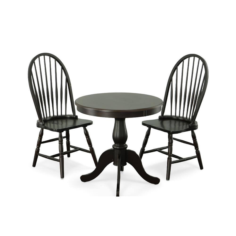 Carolina Living 30" Salem Round Pedestal Dining Table Espresso: Rubberwood, MDF, Non-Extension