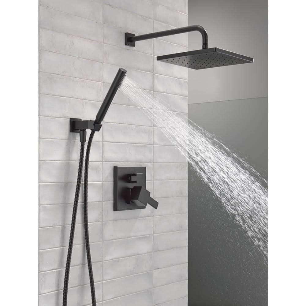Modern Raincan Square Shower System, Rain Shower Head with Handheld Spray, Shower Faucet Set