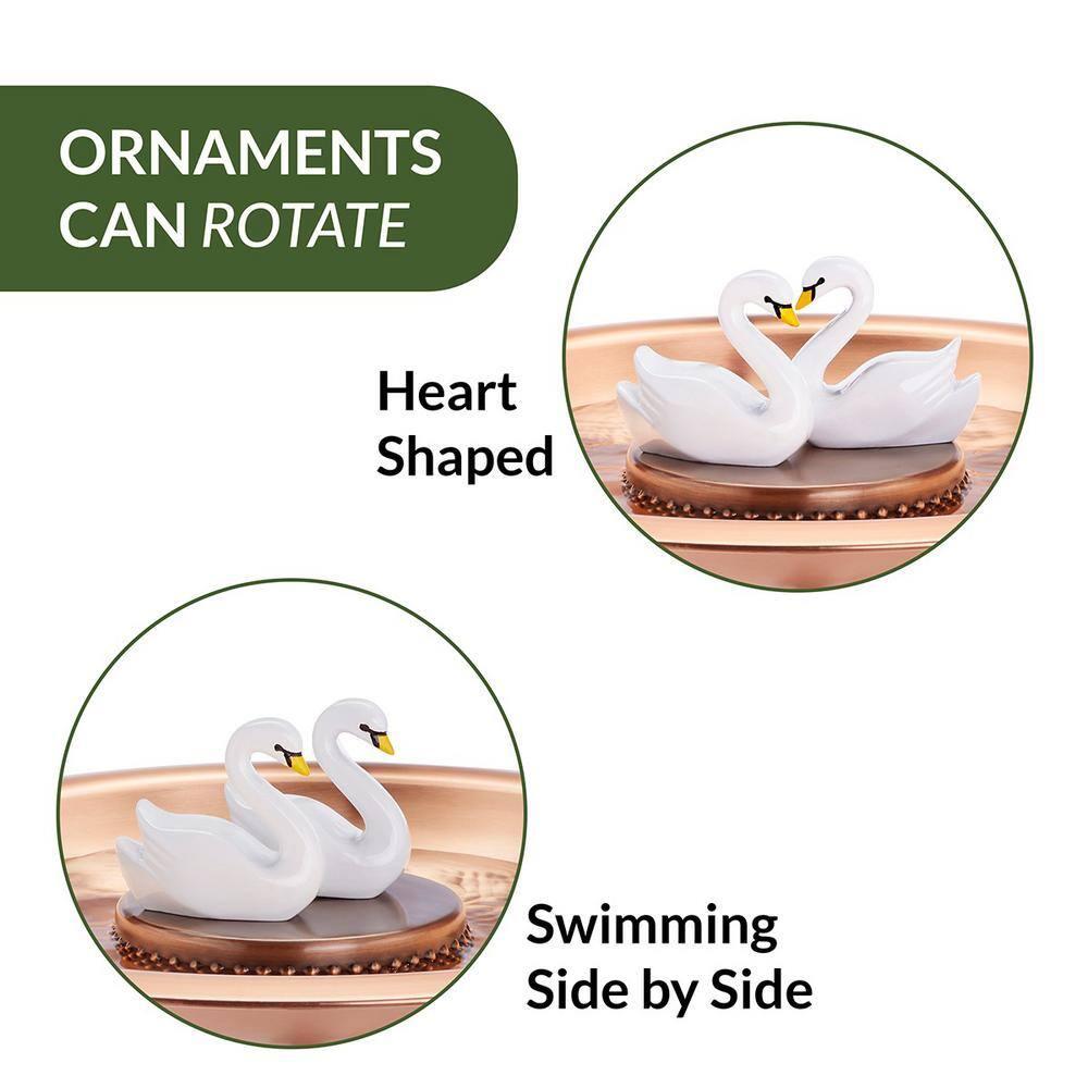 Good Directions 18" Copper Bird Bath with Swans