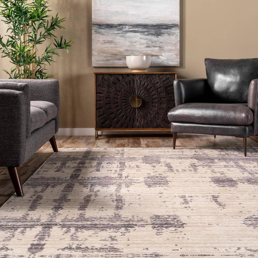 Nuloom Ariana Abstract 5x8 Machine Washable Indoor Area Rug for Living Room Bedroom Dining Room Kitchen, Grey/Beige