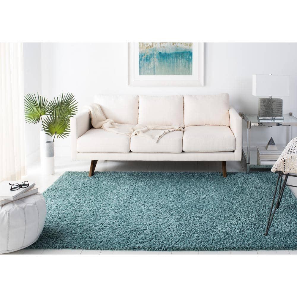 Primo Shag PRM300 Power Loomed Area Rug - Aqua - 5'3"x7'6" - Safavieh.