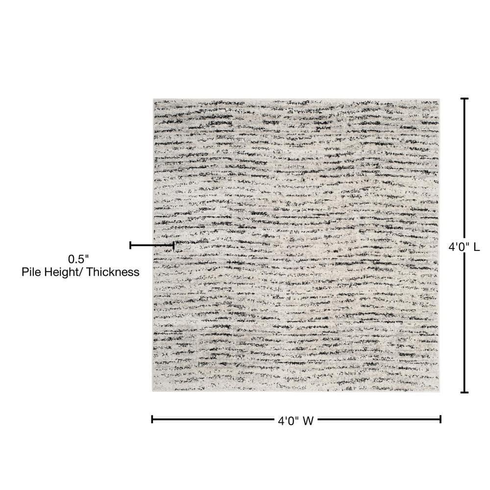 SAFAVIEH Adirondack Linnette Abstract Area Rug, Ivory/Silver, 4' x 4' Square
