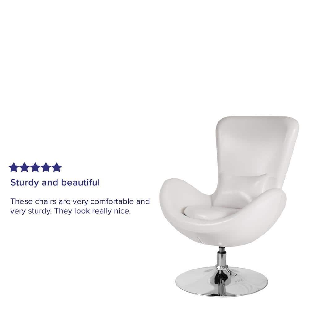 Flash Furniture Egg Series White LeatherSoft Side Reception Chair