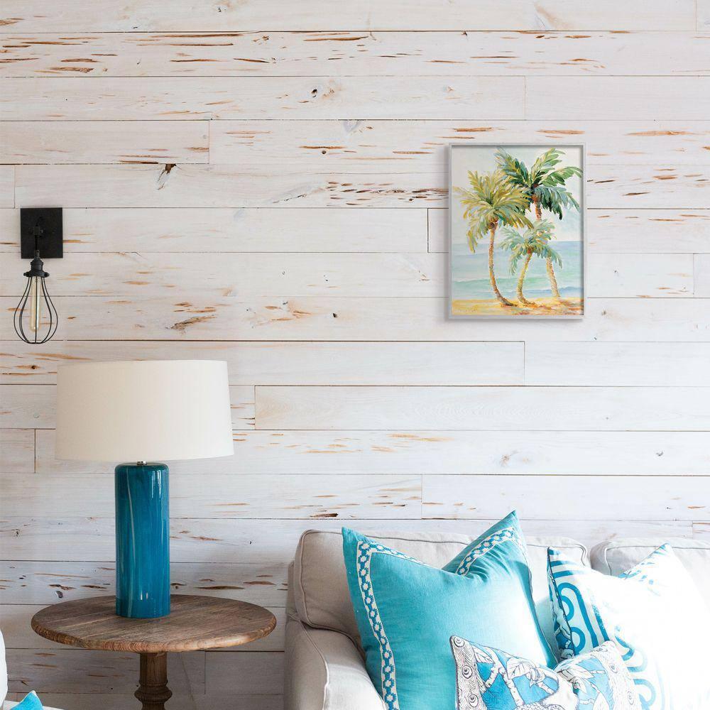 Stupell Industries Tropical Palm Trees on Sand Framed Giclee Art, Gray, 11" x 14"