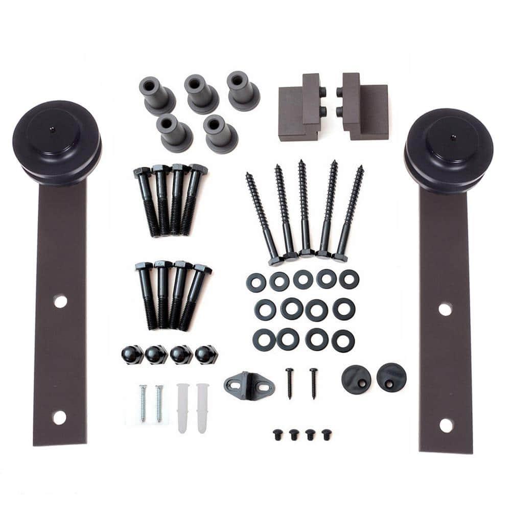 Calhome 80'' Hollow Paneled Painted with Installation Hardware Kit Barn Door