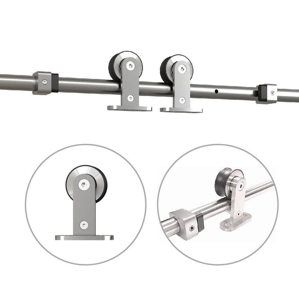 Calhome 80'' Solid + Manufactured Wood Paneled Painted with Installation Hardware Kit Barn Door