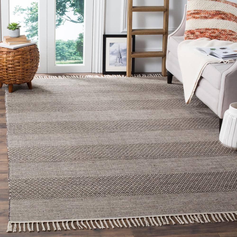 Montauk MTK330 Hand Woven Indoor Area Rug - Ivory/Anthracite - 8'x10' - Safavieh