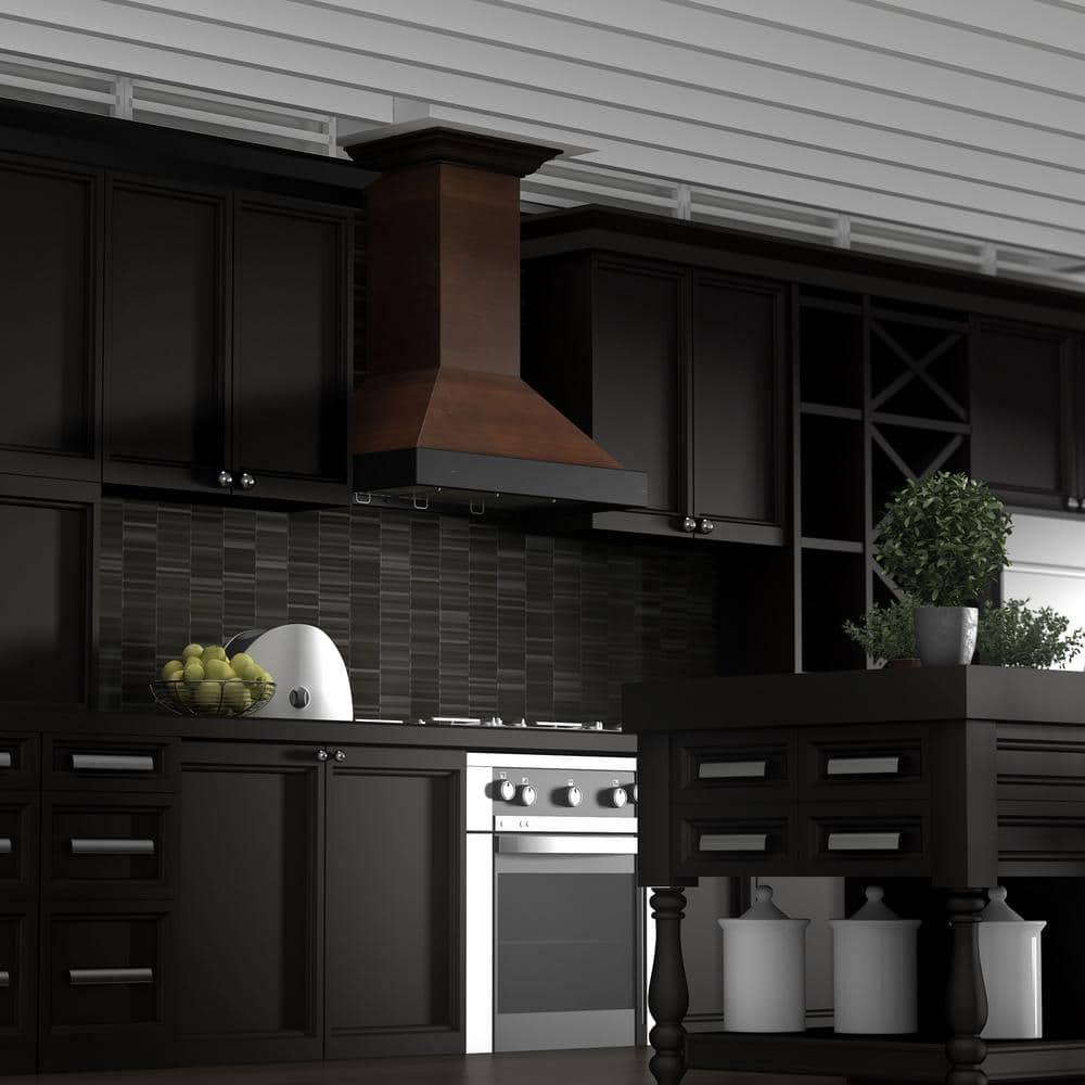 ZLINE ZLINE 30 in. Convertible Vent Wooden Wall Mount Range Hood in Antigua & Walnut KBAR-30