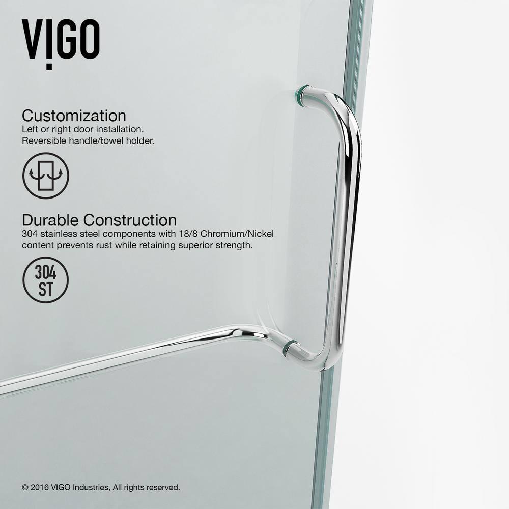 Piedmont 36" W x 36" D x 73" H Hinged Frameless Shower Enclosure with 3/8Clear Glass