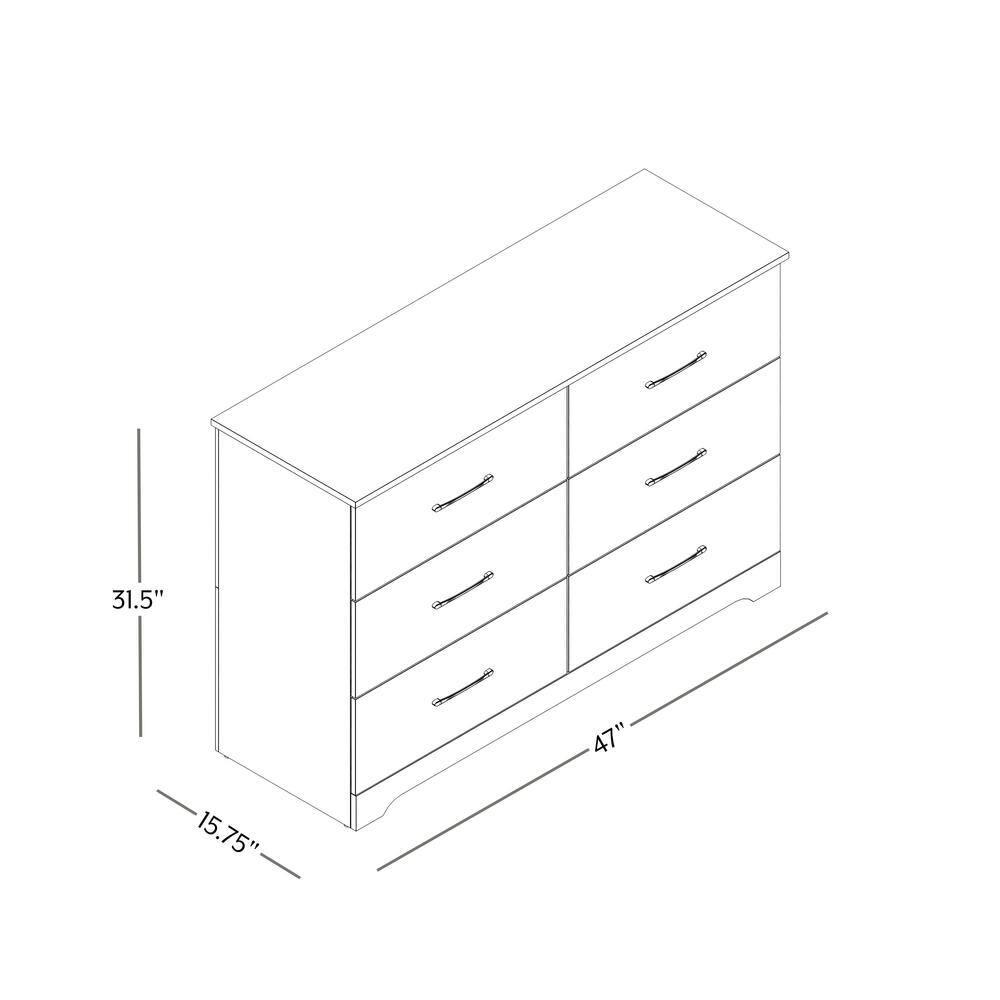 Galano Layton Dusty Gray Oak 6 Drawer 47.2 in. Wide Dresser (Sturdy, Effortless Assembly with Interlocking Drawers)