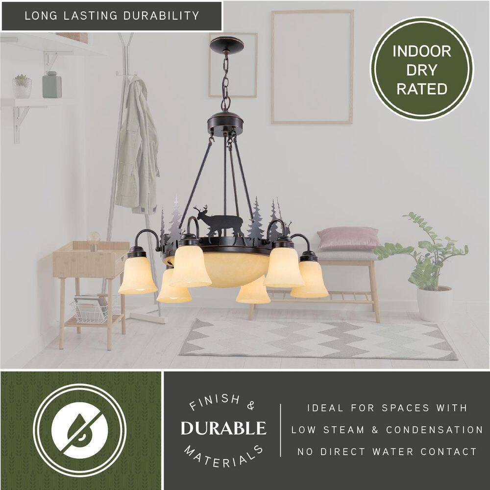 Vaxcel Bryce 9 - Light Chandelier in  Burnished Bronze