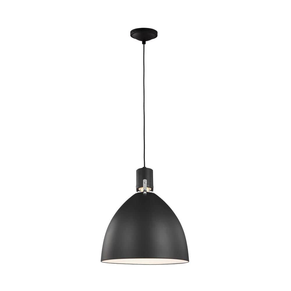 Brynne Matte Black LED Bowl Pendant for Indoor/Outdoor Use