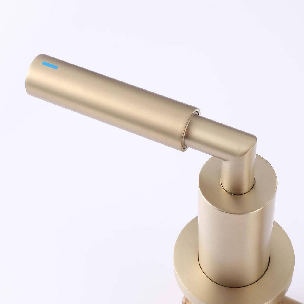 10.08" Widespread Bathroom Faucet 3 Hole, 2-handle Bathroom Sink Faucet with Drain Assembly