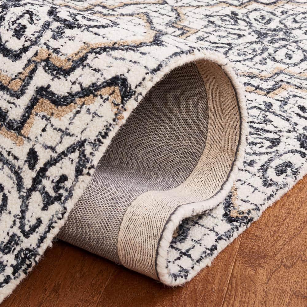 Abstract ABT201 Handmade Indoor Accent Rug - Ivory/Navy - 3'x5' - Safavieh