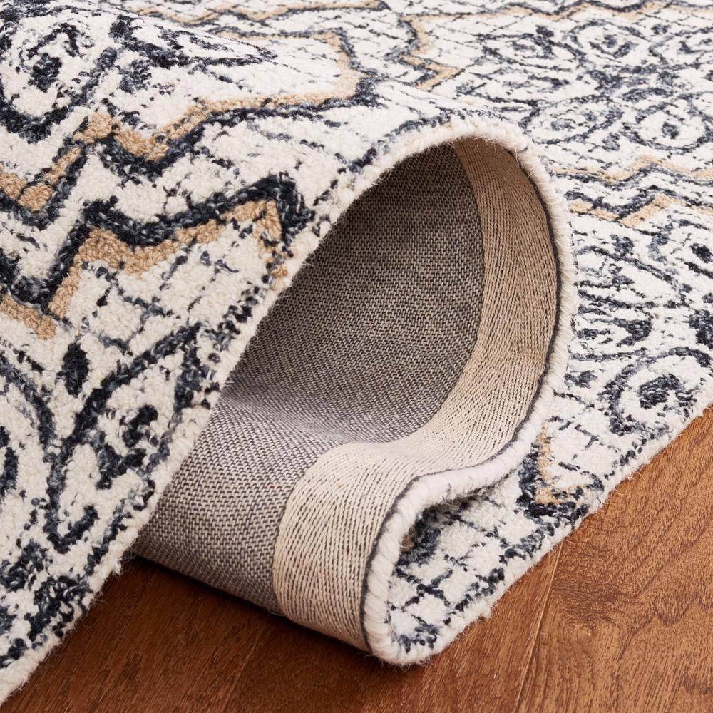 SAFAVIEH Abstract Drew Abstract Wool Area Rug, Ivory/Navy, 8' x 10'