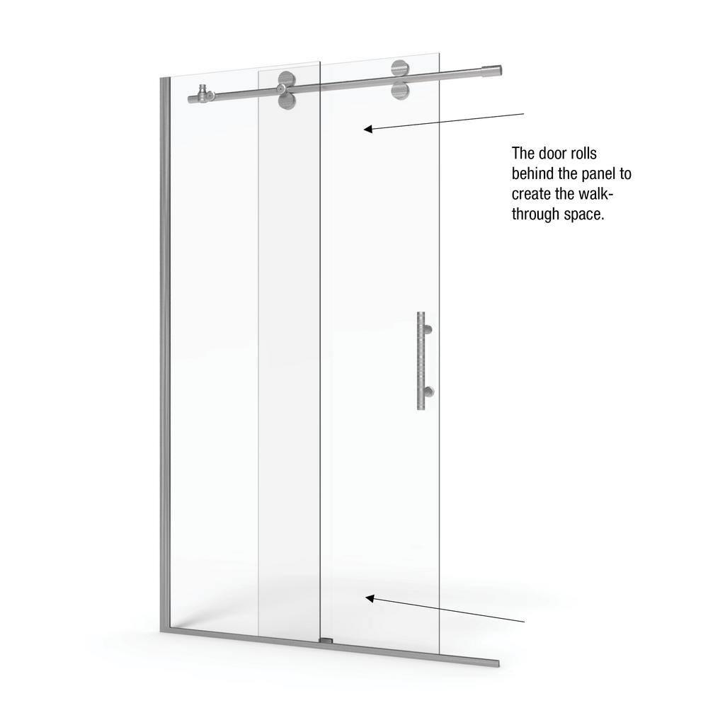 Vinesse 57" W x 76" H Single Sliding Frameless Shower Door