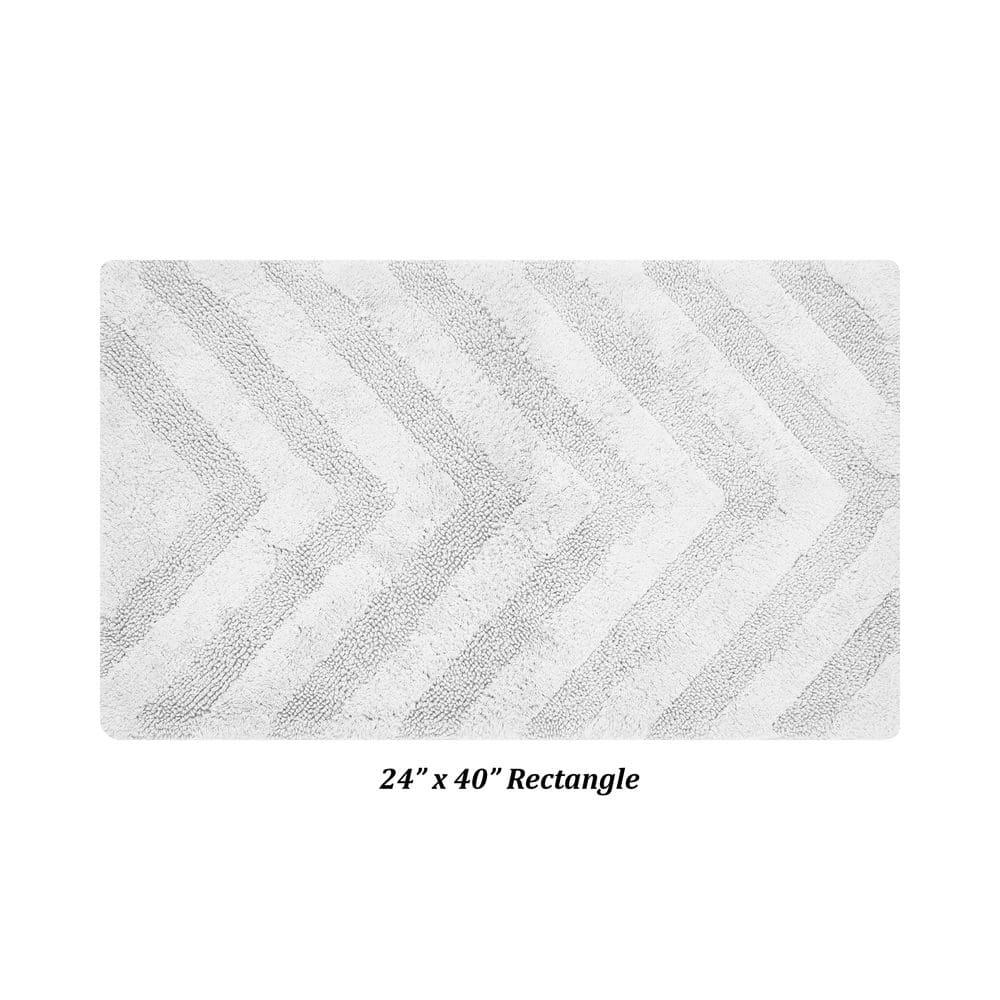 Better Trends Hugo 100% Cotton Tufted Non-Slip Backing Bath Rug 24" x 40" Rectangle - White