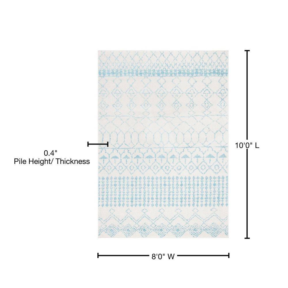 Tulum TUL229 Power Loomed Area Rug - Ivory/Turquoise - 8'x10' - Safavieh.