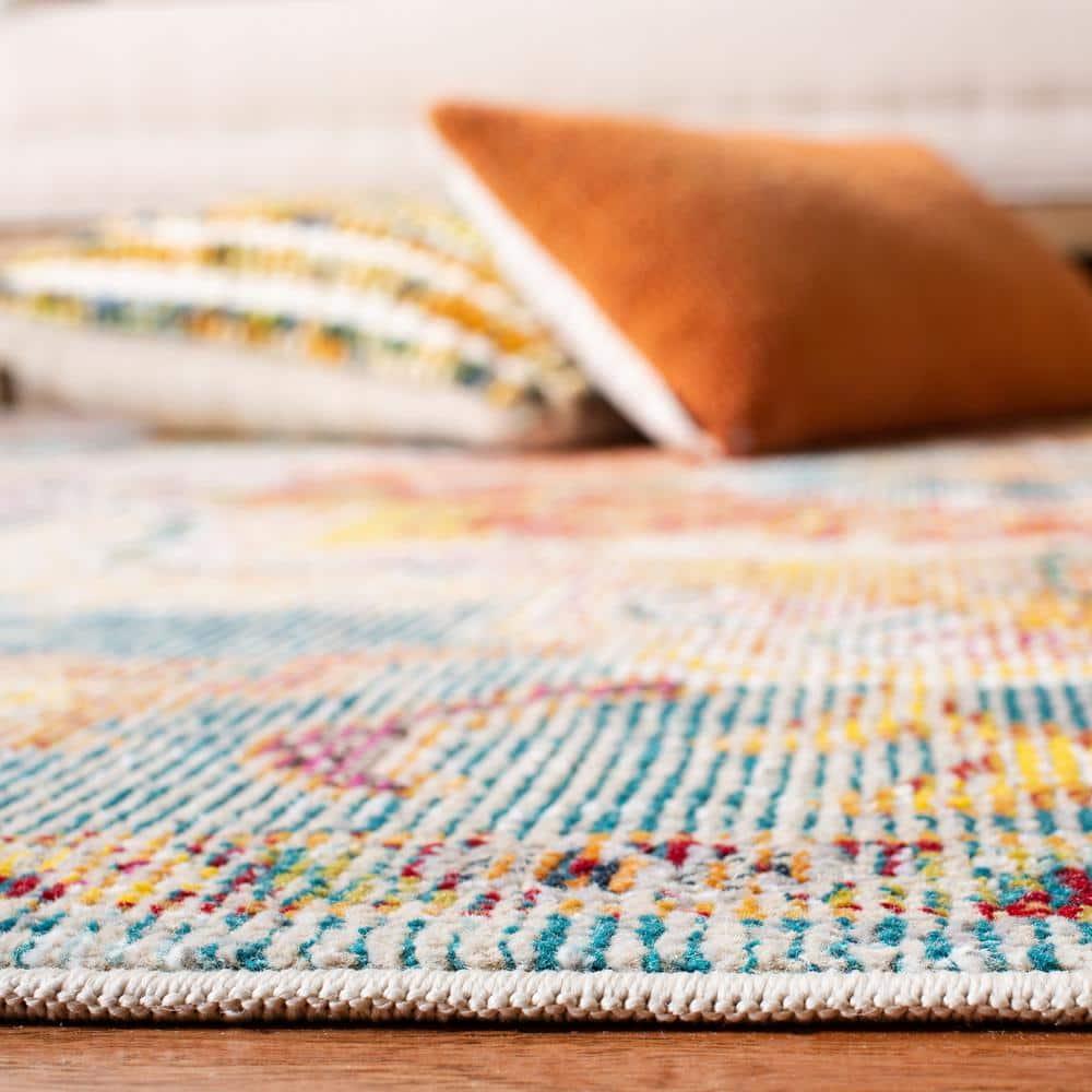 Crystal CRS501 Loomed Indoor Area Rug - Orange/Teal - 9'x12' - Safavieh