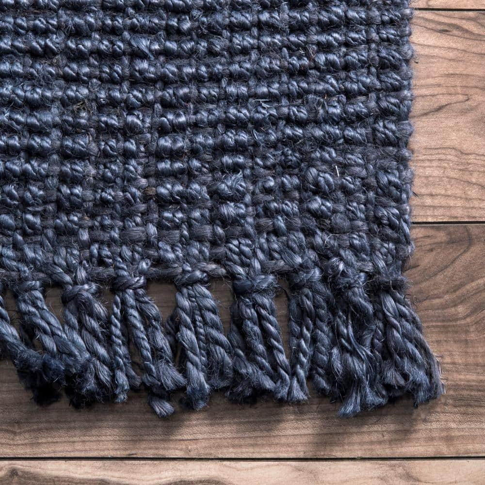nuLOOM Daniela Chunky Jute Navy 5' x 7' 6" Farmhouse Area Rug