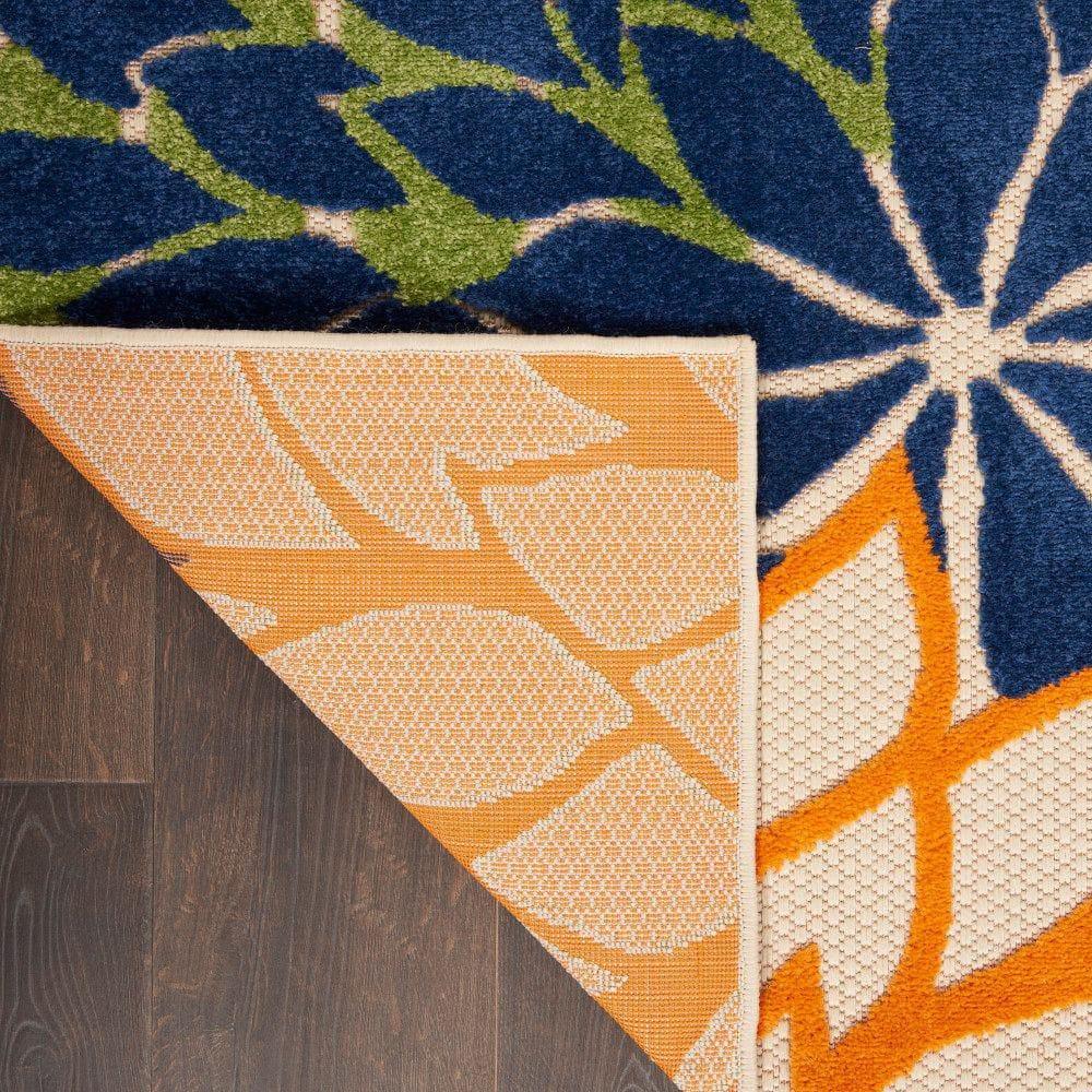 Nourison Aloha Floral Bloom Flatweave High-Low Indoor Outdoor Runner Rug Multicolor 2'3" x 10'