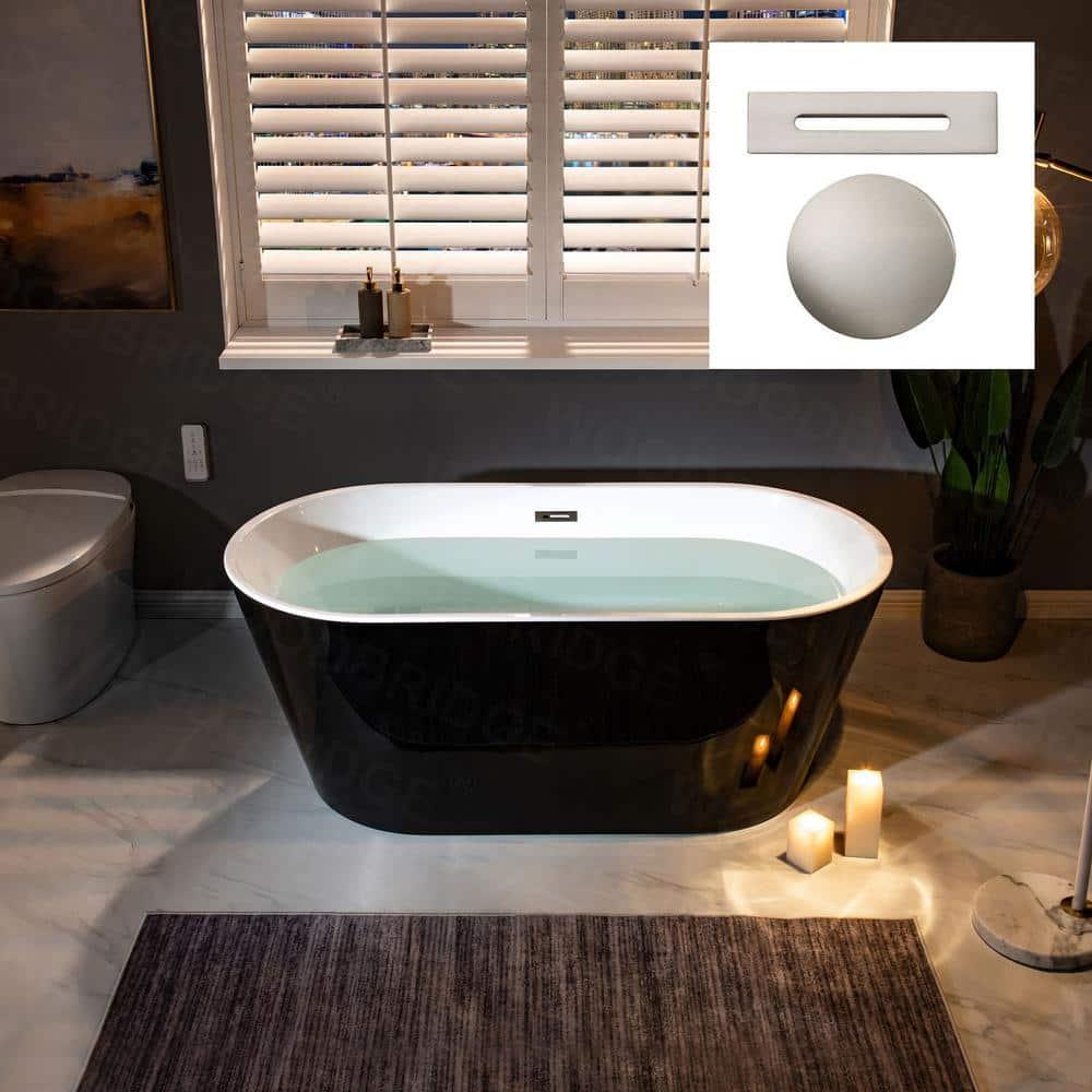 59'' x 29.5'' Freestanding Soaking Acrylic Bathtub