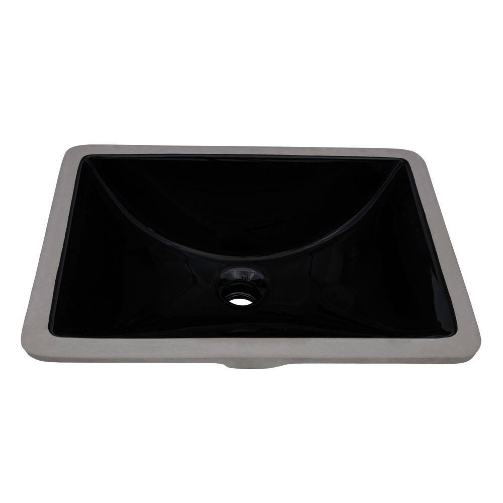 Ruvati 17 x 12 inch Undermount Bathroom Rectangular Porcelain Ceramic Sink with Overflow