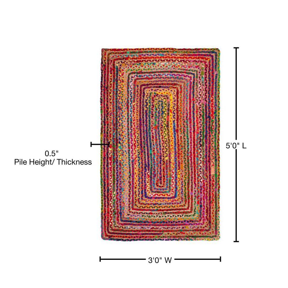 Cape Cod CAP202 Woven Indoor Accent Rug - Red/Multi - 3'x5' - Safavieh