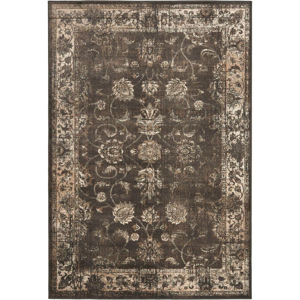 Vintage VTG117 Power Loomed Indoor Skid-Resistant Area Rug - Soft Anthracite - 4'x5'7" - Safavieh
