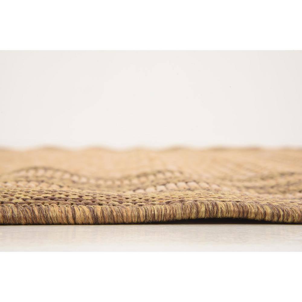 Unique Loom 5' 3 x 8' 0 Light Brown Outdoor Border Multi Border Area Rug