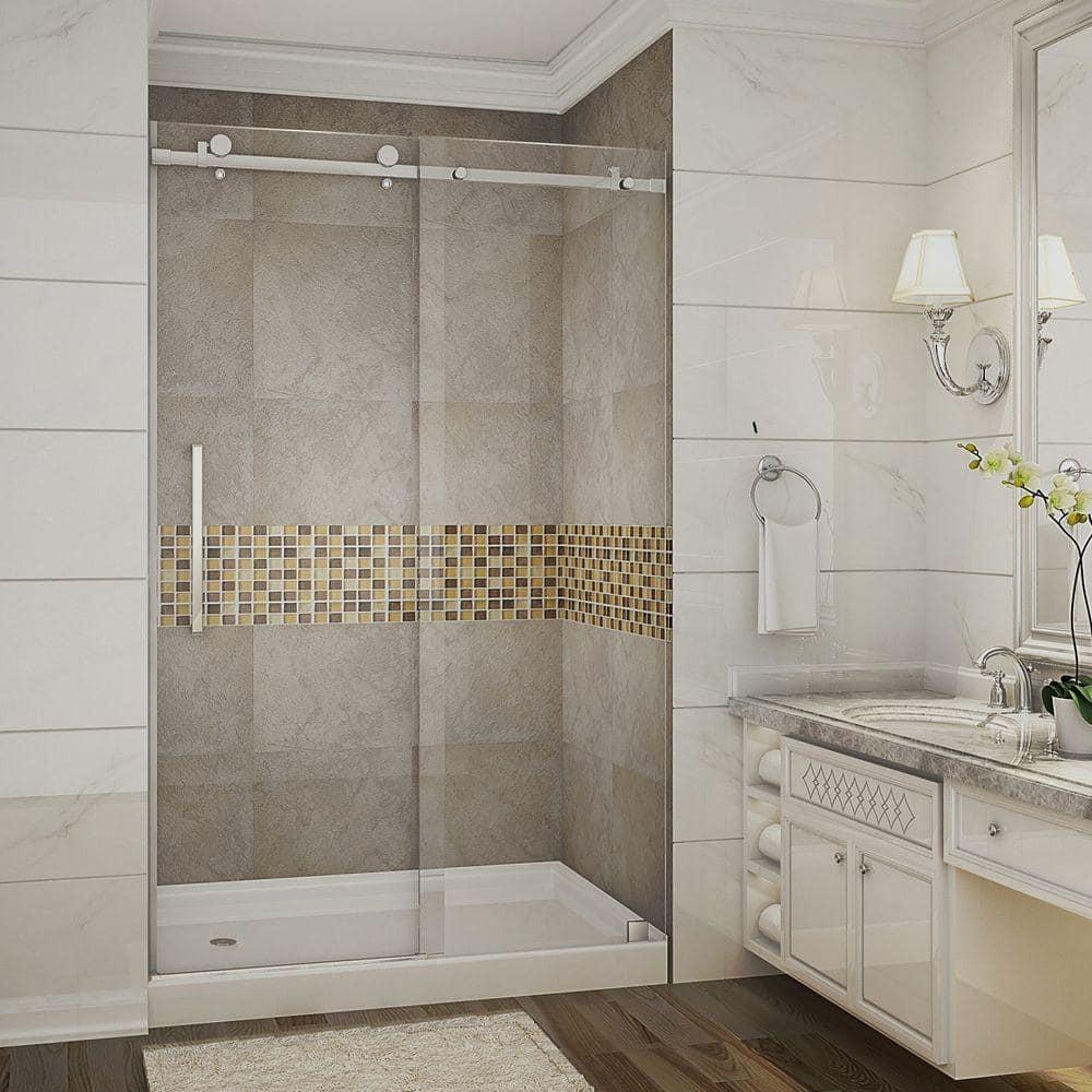 Moselle 48" x 77.5" Single Sliding Frameless Shower Door