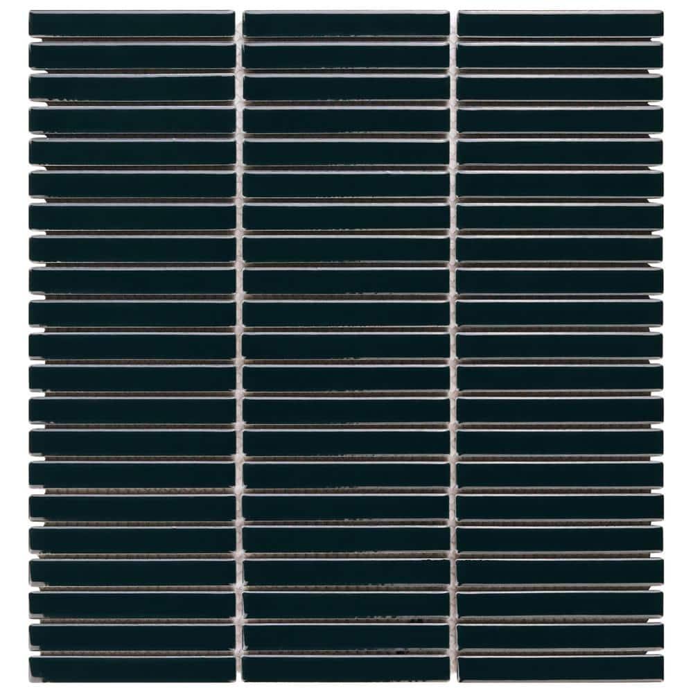 Monogram Stacked 11.19 In. X 11.9 In. Glossy Porcelain Mosaic Floor And Wall Tile (0.92 Sq. Ft. / Each)