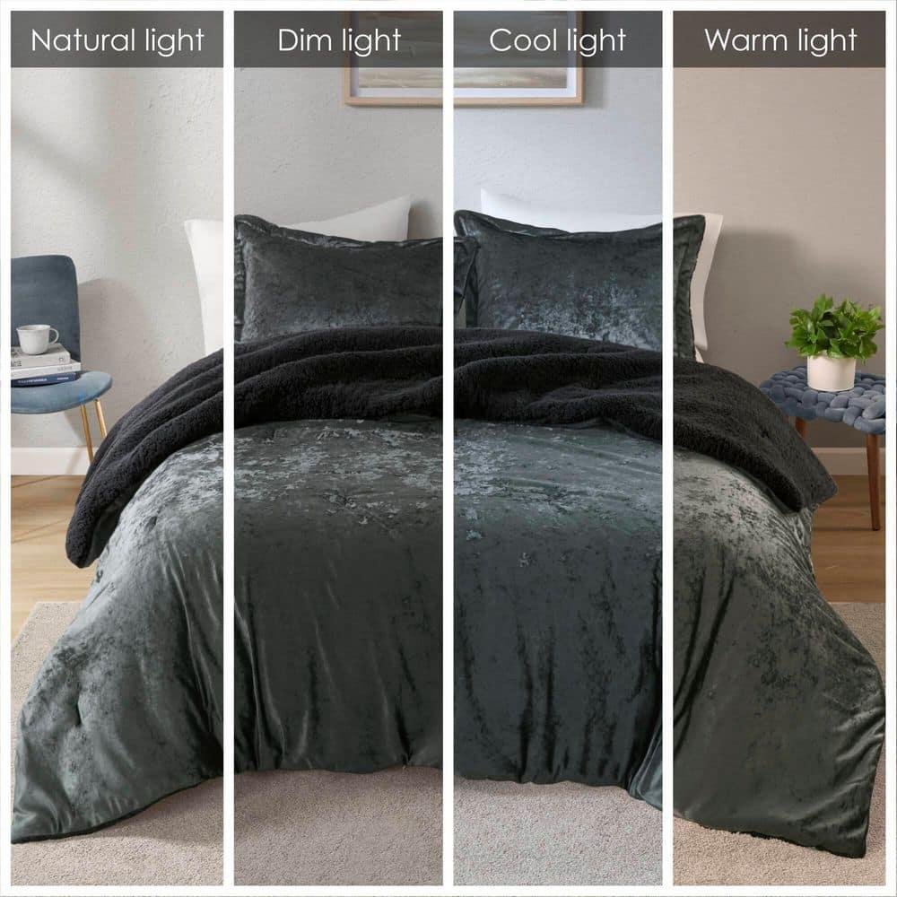 Intelligent Design Mira Crushed Velvet Sherpa Reversible Comforter Set & Reviews | Wayfair