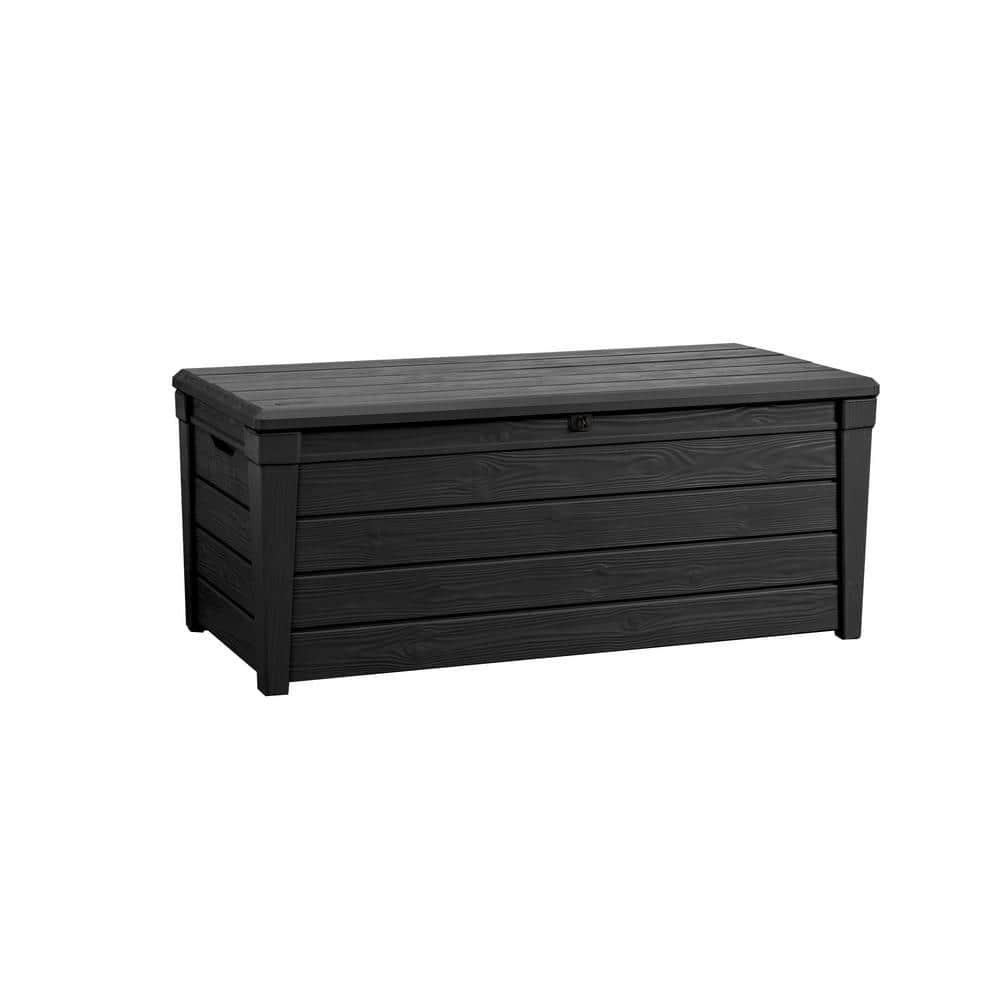 Keter Keter Brightwood 120 Gallon Large Durable Outdoor Storage and Weather Resistant Resin Deck Box