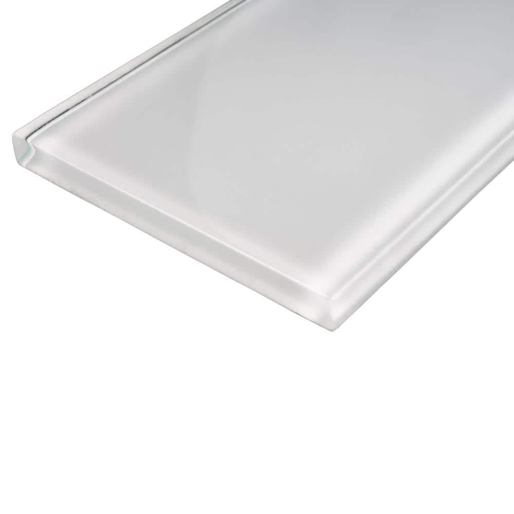 Apollo Tile   20 Pack 3-in x 12-in White Rectangular Subway Glossy Finished Glass Mosaic Wall Tile (5 sq ft/case)