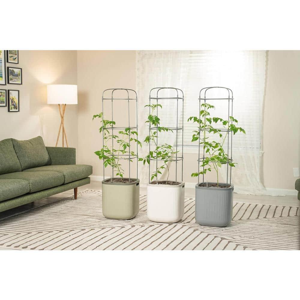 Vego Garden Mini Tomato Plastic Outdoor Pot Planter with Trellis