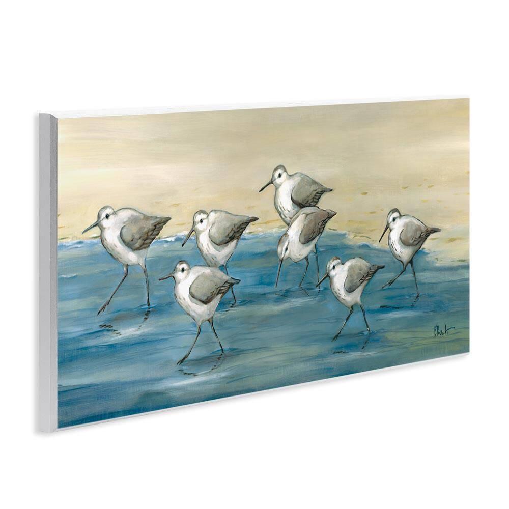 Stupell Industries Sandpiper Bird Flock Beach Shoreline Painting Unframed Art Print Wall Art, Design by Paul Brent