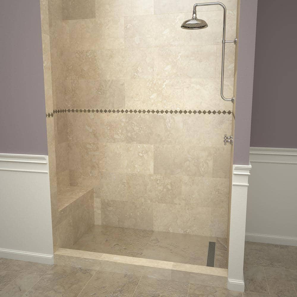 Tile Redi Rt4248r-Sq-Rb42-Kit Base'n Bench 42" X 60" Rectangular Shower Base - Chrome