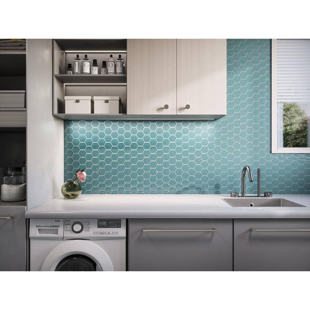 Cruz Bay Studio Long Hex 10.60in.x11 in. Glass Mosaic Tile