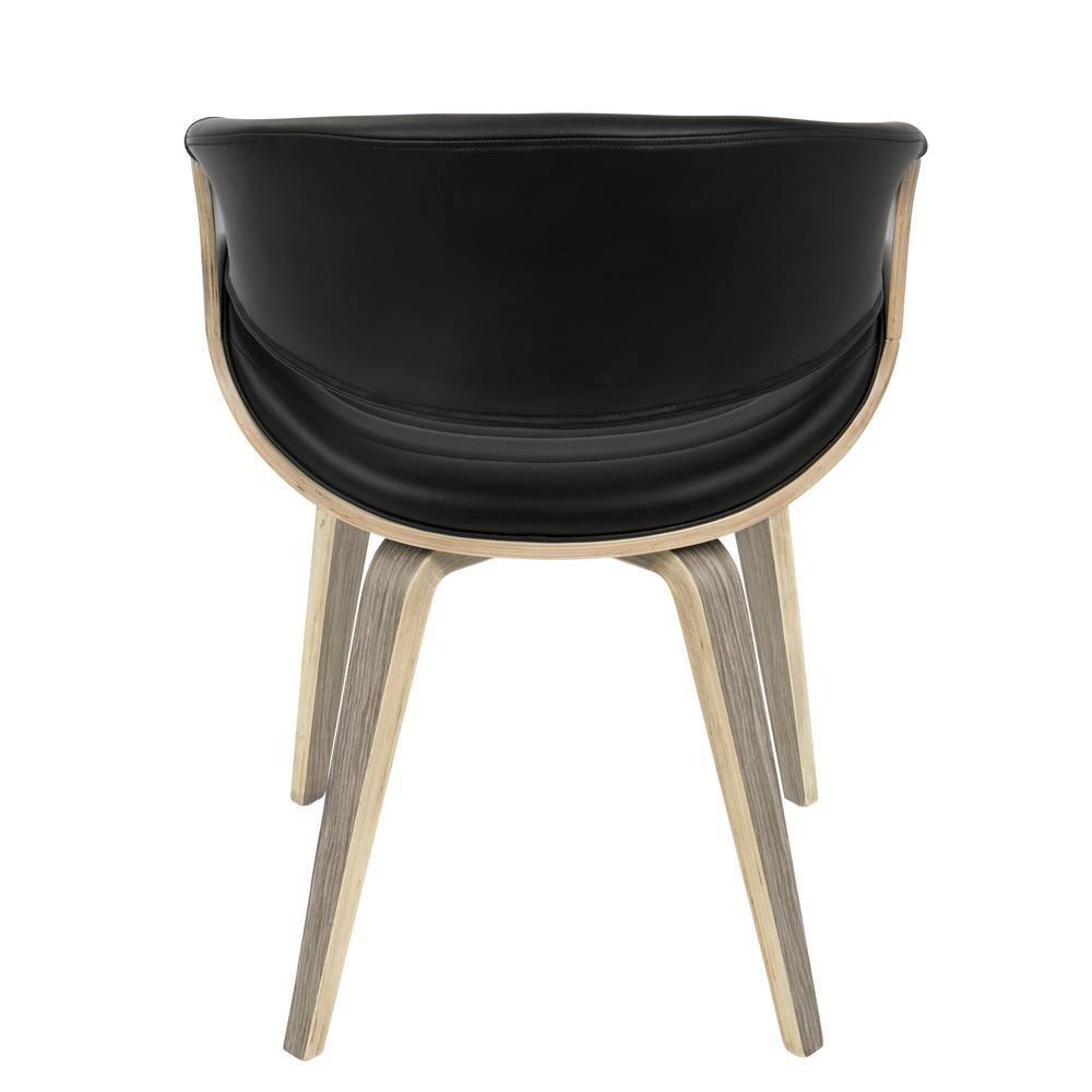 LumiSource Symphony Mid Century Modern Dining/Accent Chair Light Gray: Upholstered, Wood Legs, 250lb Capacity