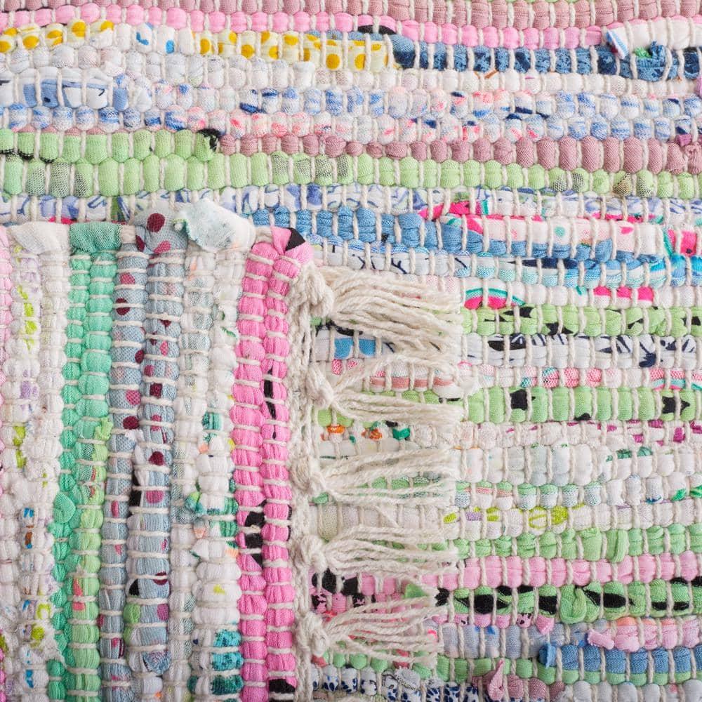 Rag Rug RAR125 Hand Woven Indoor Area Rug - Light Green/Multi - 6'x9' - Safavieh.