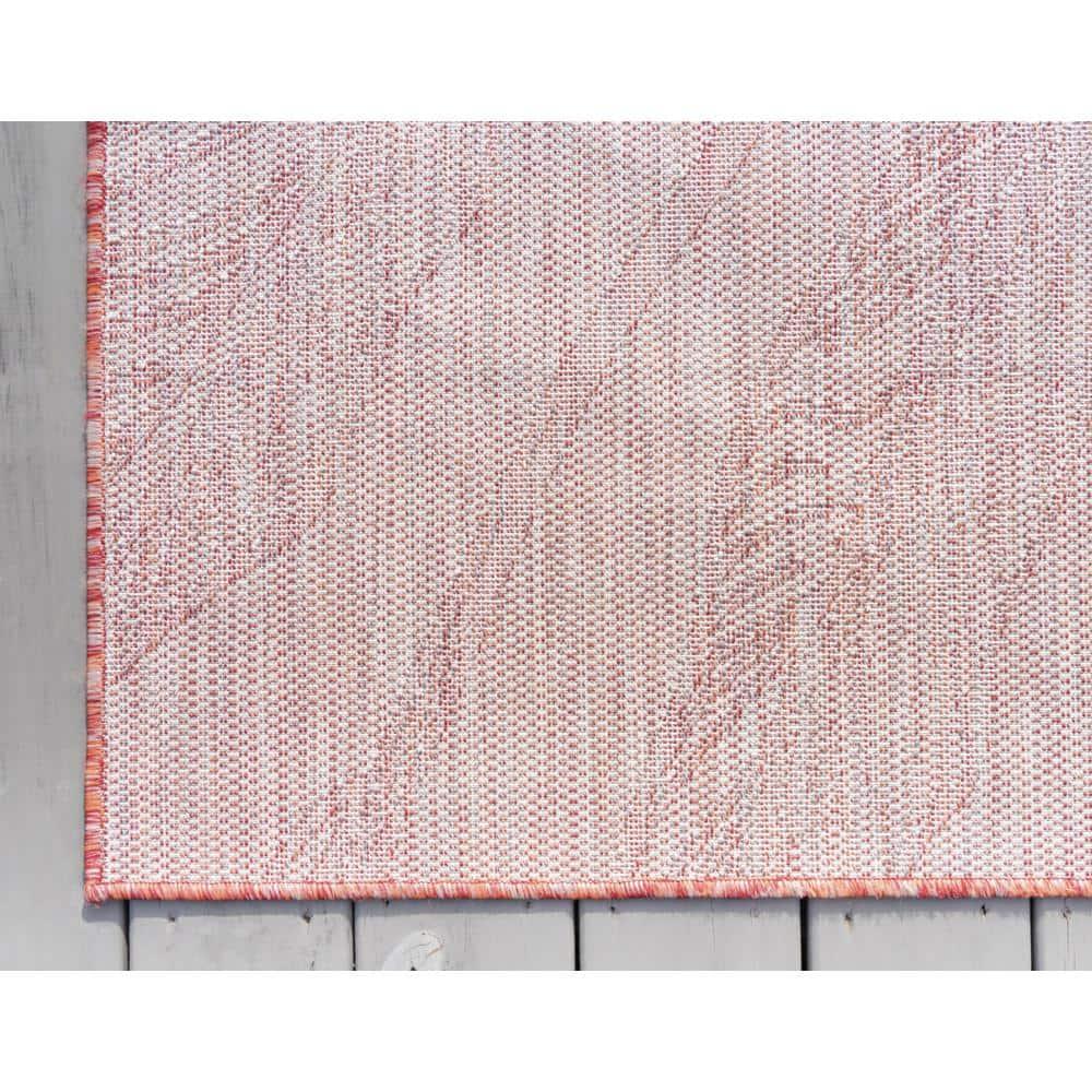 Unique Loom 9' 0 x 12' 2 Rectangle Indoor/Outdoor Botanical Rust Red Area Rug